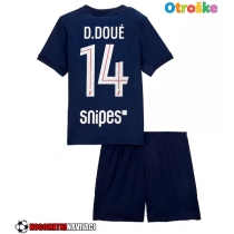 Otroške Nogometnih dresov Paris Saint-Germain Desire Doue #14 Domači 2025-26 Kratki rokavi (+ hlače)
